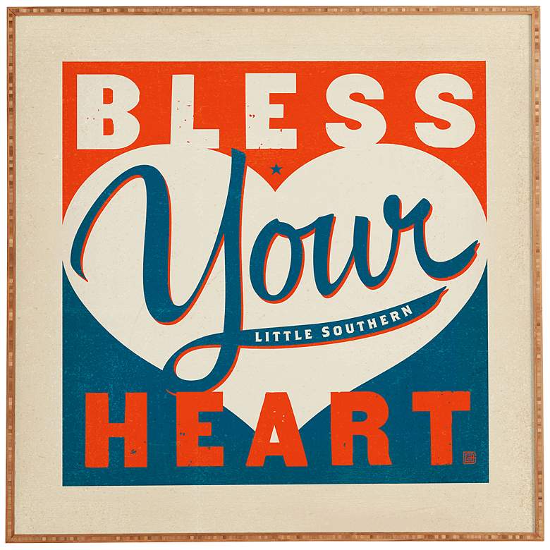 Image 1 DENY Design Bless Your Heart 20 inch Square Wall Art