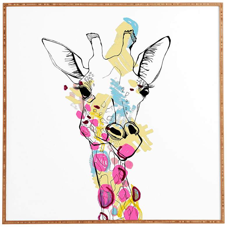 Image 1 DENY Design Giraffe Color 30 inch Square Wall Art