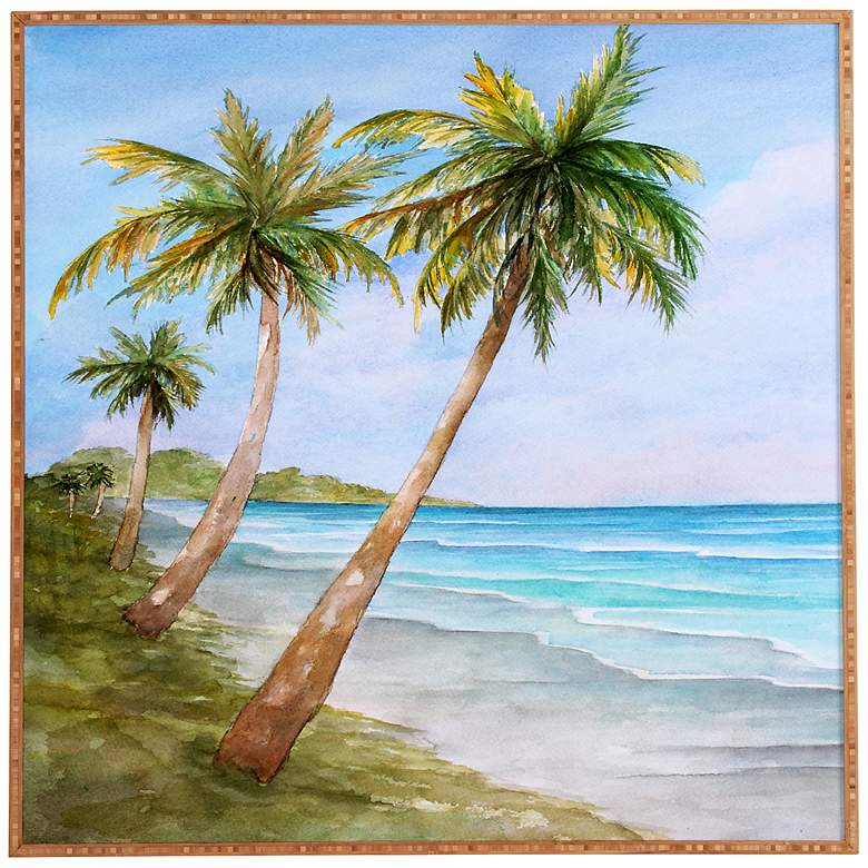 Image 1 DENY Design Swaying Palms 20 inch Square Wall Art