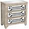 Deny Whitewashed Wooden Mirrored 3-Drawer Cabinet
