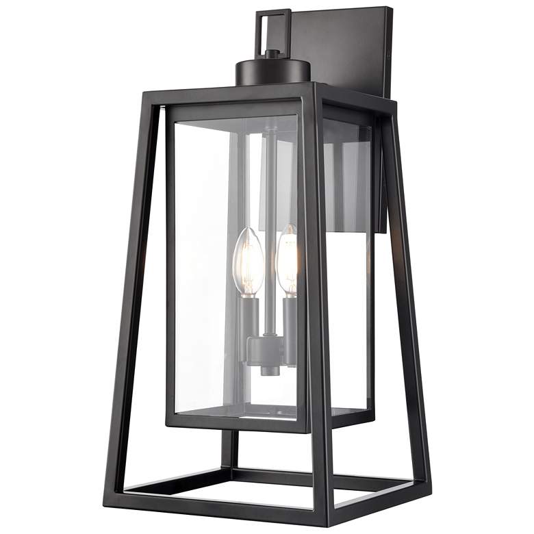 Image 1 Denzell 21.25" High 2-Light Outdoor Wall Sconce in Powder Coated Black