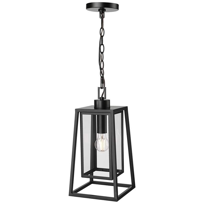 Image 1 Denzell 8.25" Wide 1-Light Outdoor Hanging Lantern in Powder Coated Black