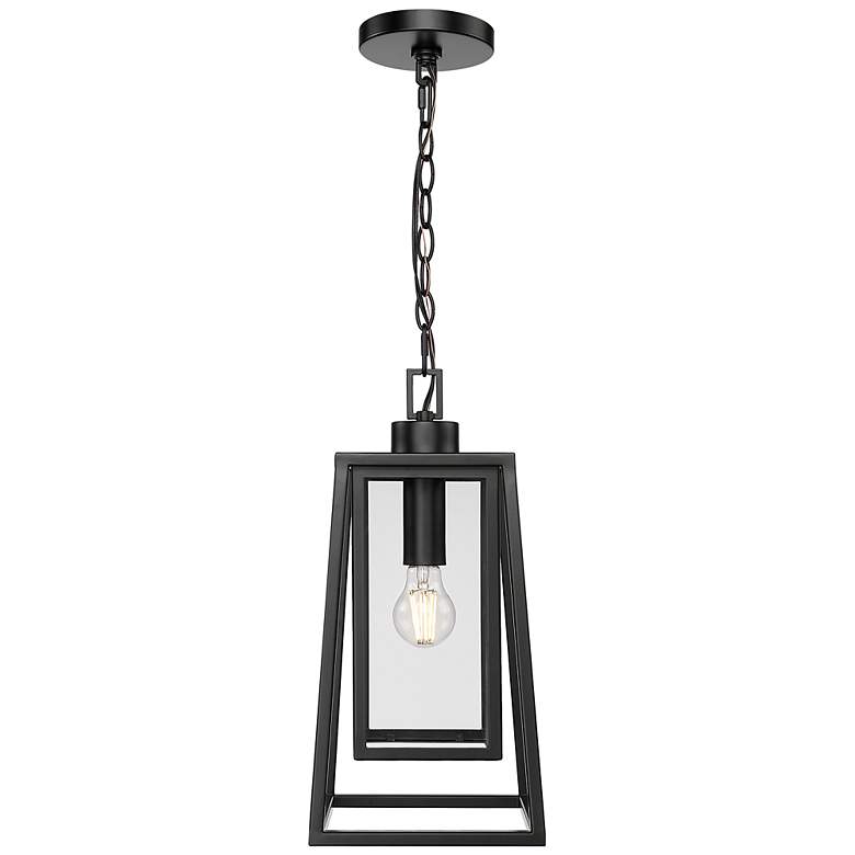 Image 2 Denzell 8.25" Wide 1-Light Outdoor Hanging Lantern in Powder Coated Black more views