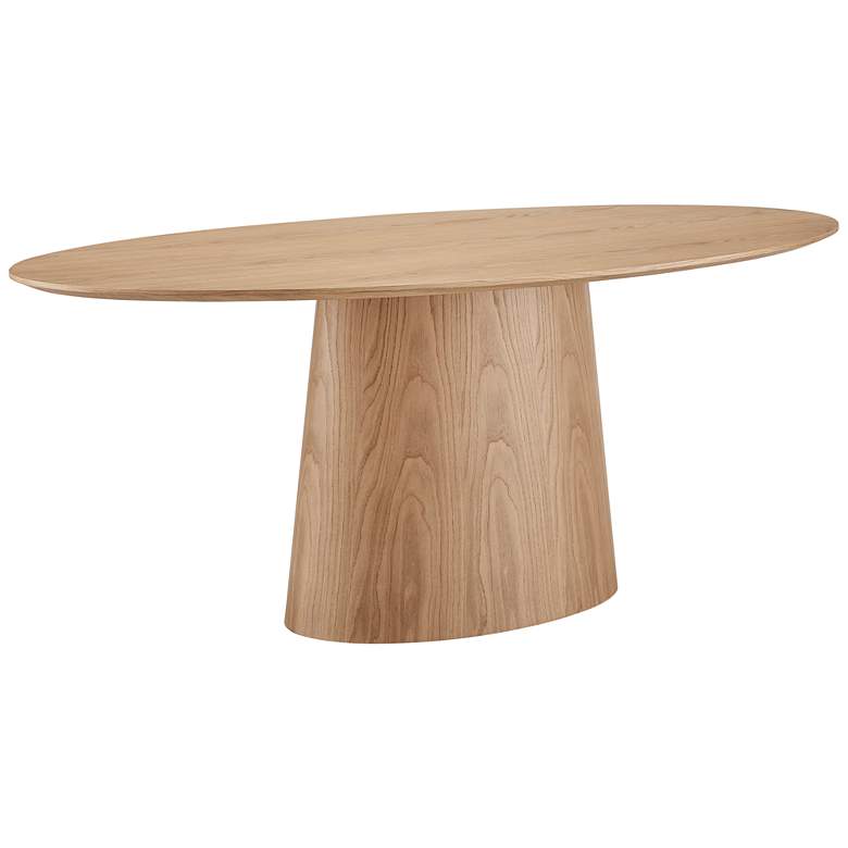 Image 3 Deodat 78 1/2" Wide Oak Veneer Wood Oval Dining Table
