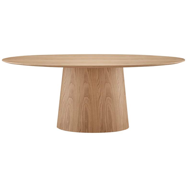 Image 5 Deodat 78 1/2" Wide Oak Veneer Wood Oval Dining Table more views