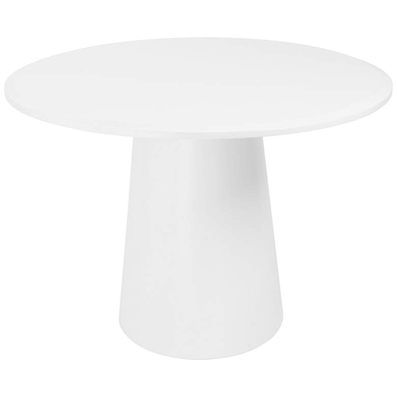 Image 4 Deodat 78 1/2"W Matte White Lacquered Wood Oval Dining Table more views