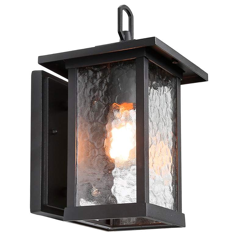 Image 1 Deporing 12" High Textured Black Outdoor Wall Light