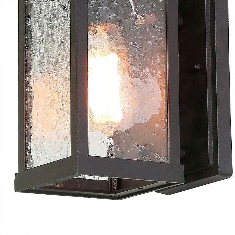 Image 4 Deporing 12" High Textured Black Outdoor Wall Light more views