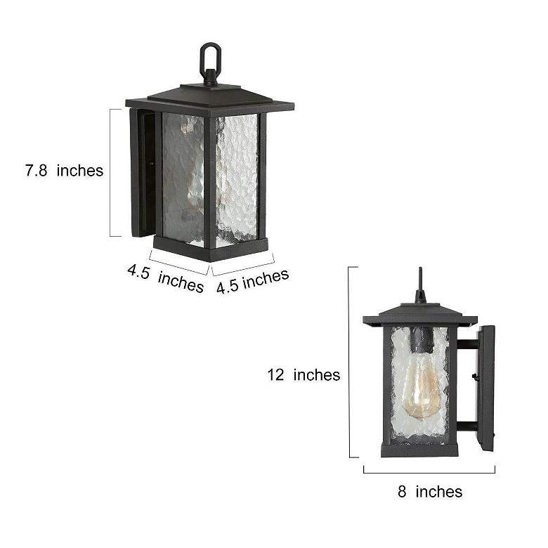 Image 5 Deporing 12" High Textured Black Outdoor Wall Light more views