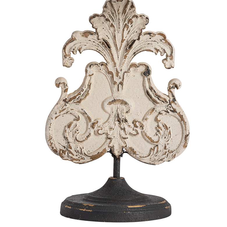 Image 4 DePosh Distressed Cream and Black Wood Table Lamp with Oval Black Shade more views