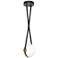 Derby 10.9"W Brass Accented LED Pendant w/ Black Straps and Opal Shade