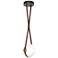 Derby 10.9"W Brass Accented LED Pendant w/ Brown Straps and Opal Shade