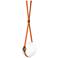 Derby 10.9"W Brass Accented LED Pendant w/ Chestnut Straps and Opal Sh