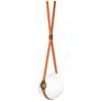 Derby 10.9"W Brass Accented LED Pendant w/ Chestnut Straps and Opal Sh