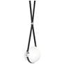Derby 10.9"W Polished Nickel Branded Plate LED Pendant w/ Black Straps