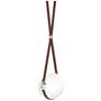 Derby 10.9"W Polished Nickel Branded Plate LED Pendant w/ Brown Straps