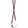 Derby 10.9"W Polished Nickel Branded Plate LED Pendant w/ Brown Straps