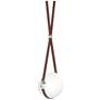 Derby 10.9"W Polished Nickel Branded Plate LED Pendant w/ Brown Straps