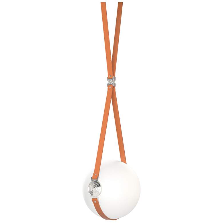 Image 1 Derby 10.9"W Polished Nickel Branded Plate LED Pendant w/ Chestnut Str
