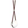 Derby 10.9"W Polished Nickel LED Pendant w/ Brown Straps and Opal Shad