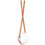 Derby 10.9"W Polished Nickel LED Pendant w/ Chestnut Straps and Opal S