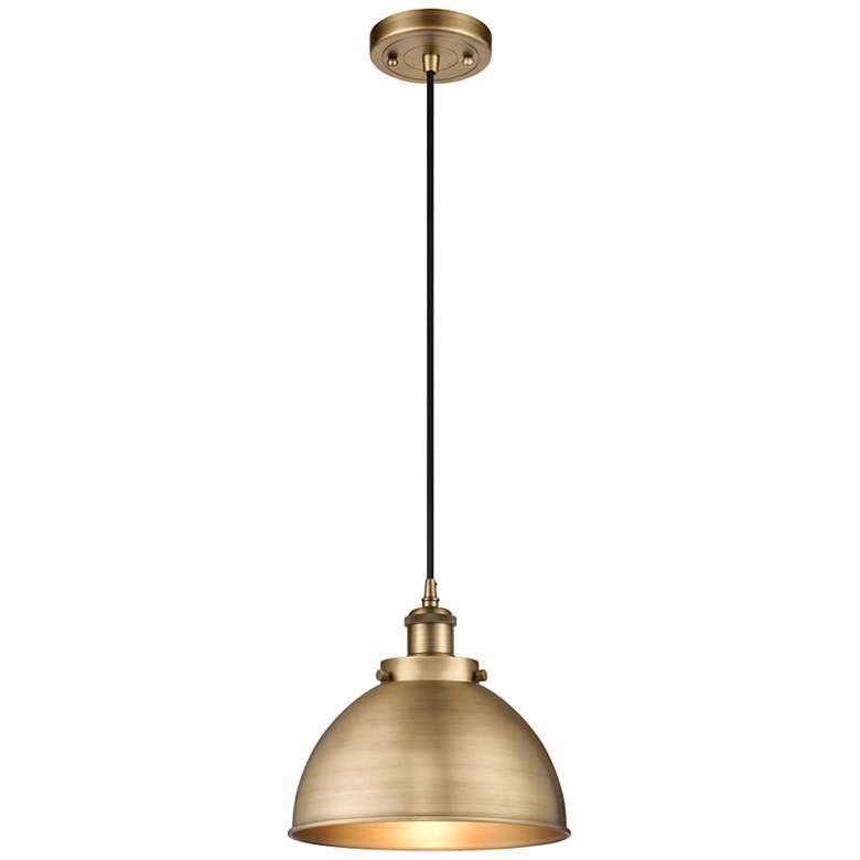 Image 1 Derby 10" Wide Brushed Brass LED Mini Pendant
