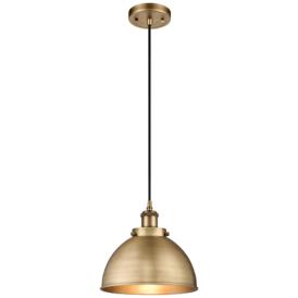 Derby 10" Wide Brushed Brass LED Mini Pendant Derby 10" Wide Brushed Brass LED Mini Pendant