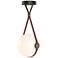 Derby 14.9" Antique Brass Long Branded LED Pendant with Brown Straps