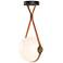 Derby 14.9" Antique Brass Long LED Pendant with Chestnut Straps