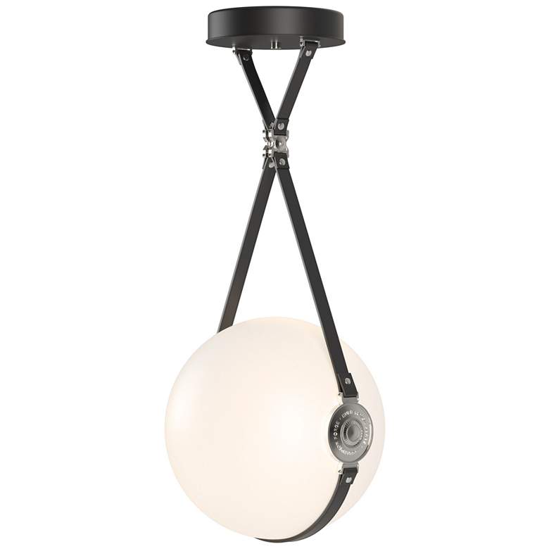 Image 1 Derby 14.9 inch Polished Nickel Long Branded LED Pendant with Black Straps