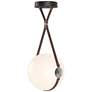 Derby 14.9" Polished Nickel Long Branded LED Pendant with Brown Straps