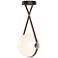Derby 14.9" Polished Nickel Long Branded LED Pendant with Brown Straps