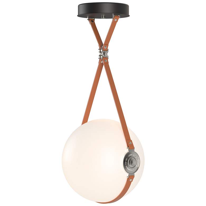 Image 1 Derby 14.9 inch Polished Nickel Long Branded LED Pendant with Chestnut Str