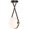 Derby 14.9" Polished Nickel Short LED Pendant with Brown Straps