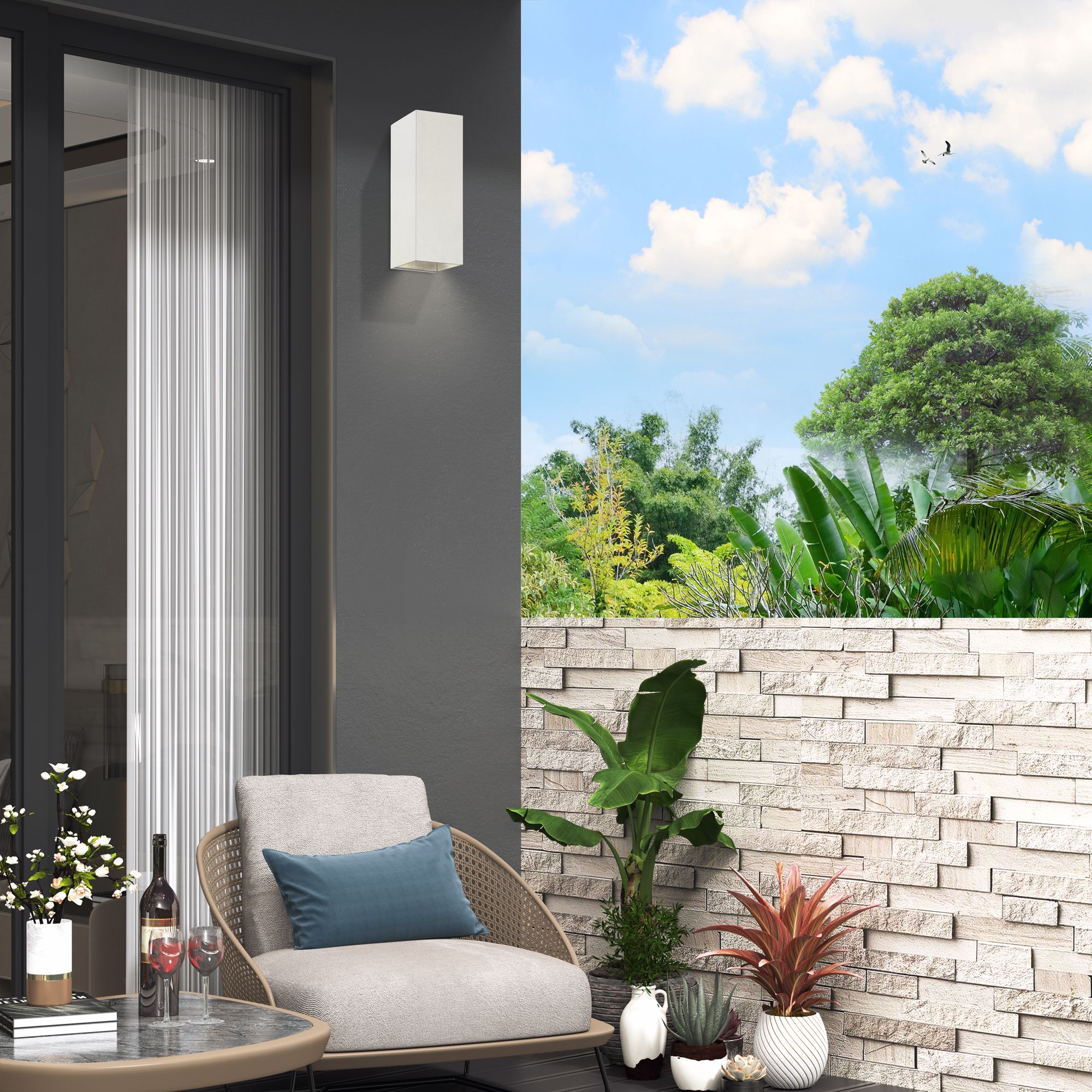 Derby 14" High Brushed Nickel Outdoor Wall Light