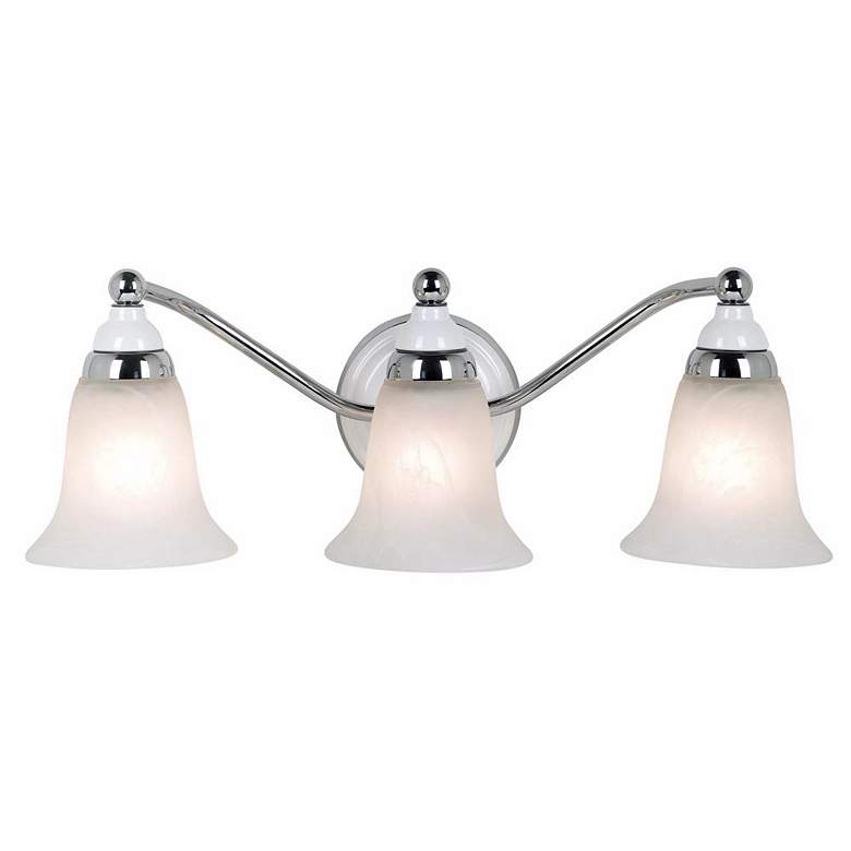 Image 1 Derby Collection 20 3/4 inch Wide Chrome Bathroom Light Fixture
