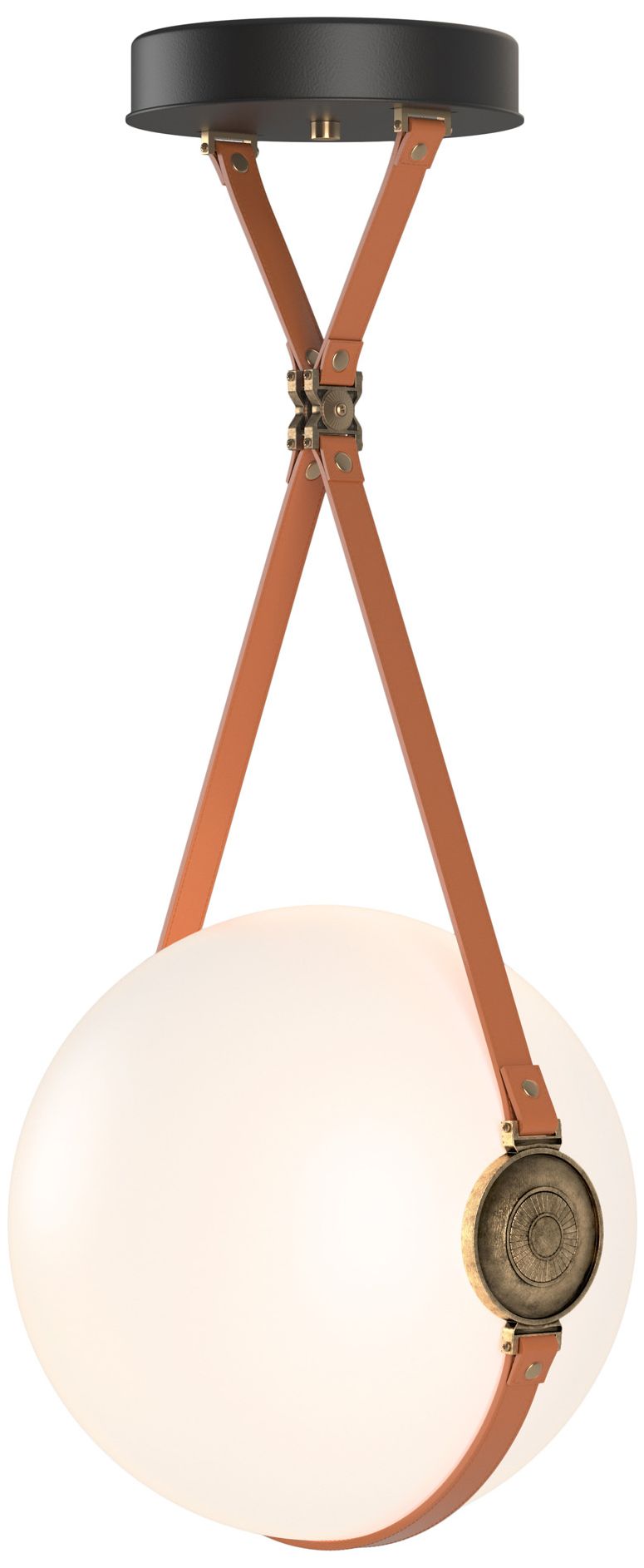 Derby Large LED Pendant Brass Chestnut Non-Branded Plate Opal Made to Order