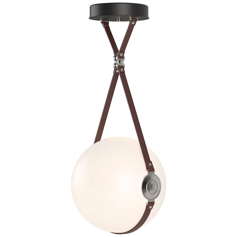 Image 1 Derby Large LED Pendant - Polished Nickel - Brown - Non-Branded - Opal