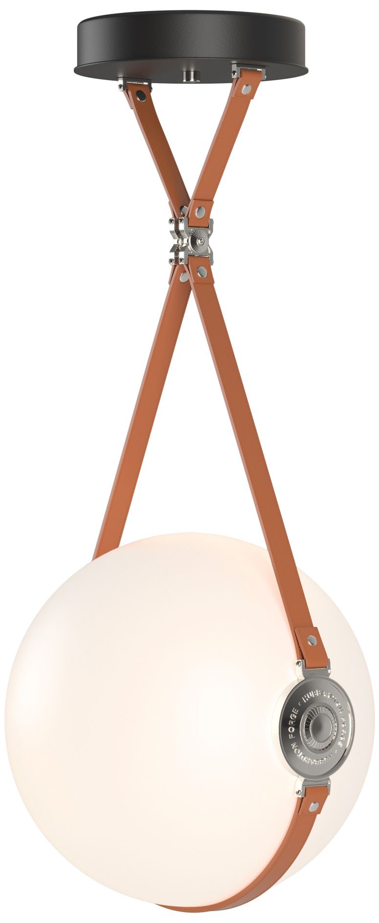 Derby Large LED Pendant Polished Nickel Chestnut Branded Opal Made to Order