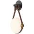 Derby LED Sconce - Black - Brass - Brown - Non-Branded Plate - Opal Glass