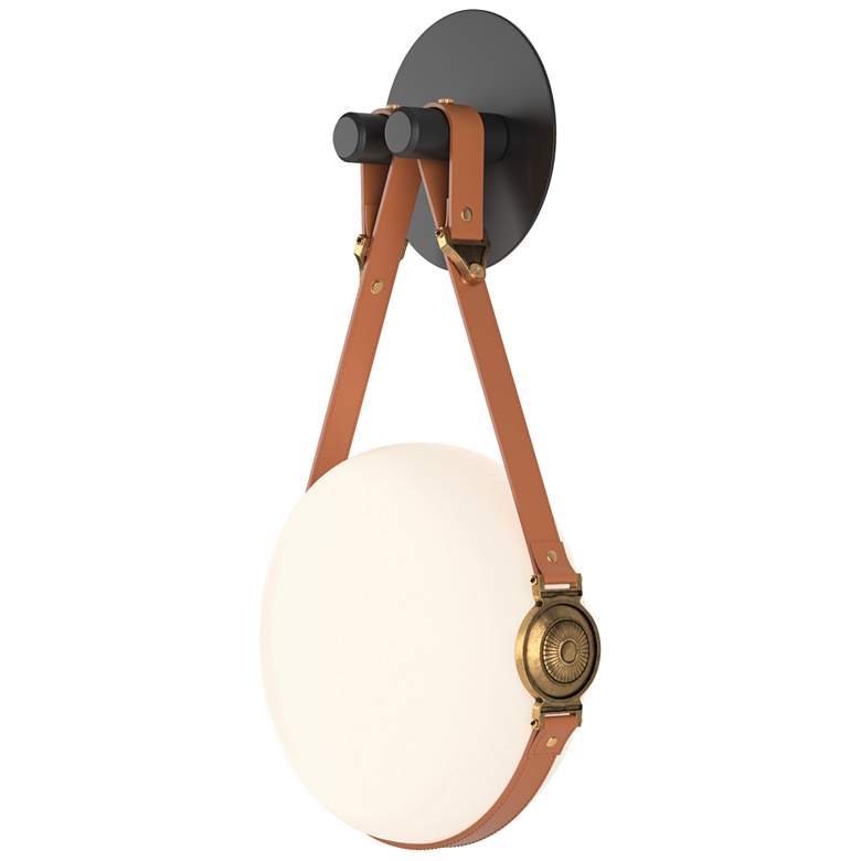 Image 1 Derby LED Sconce - Black - Brass - Chestnut - Non-Branded Plate - Opal
