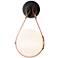Derby LED Sconce - Black Finish - Antique Brass Accents - Opal Glass