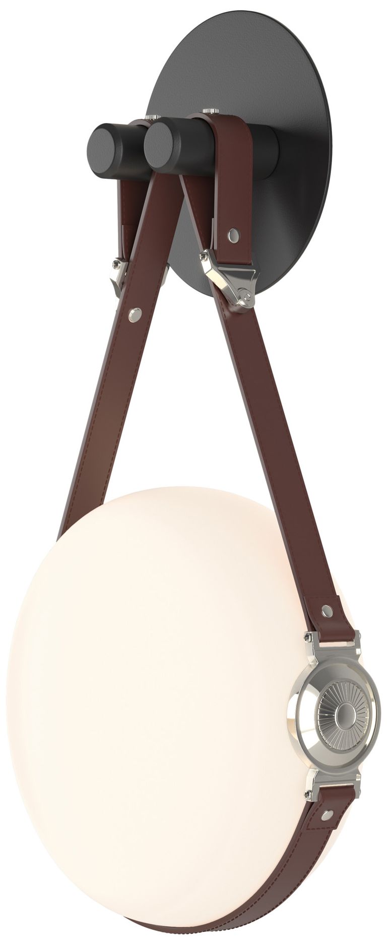 Derby LED Sconce Black Nickel Brown Non-Br&ed Plate Made to Order
