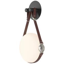 Derby LED Sconce - Black - Nickel - Brown - Non-Branded Plate - Opal Glass