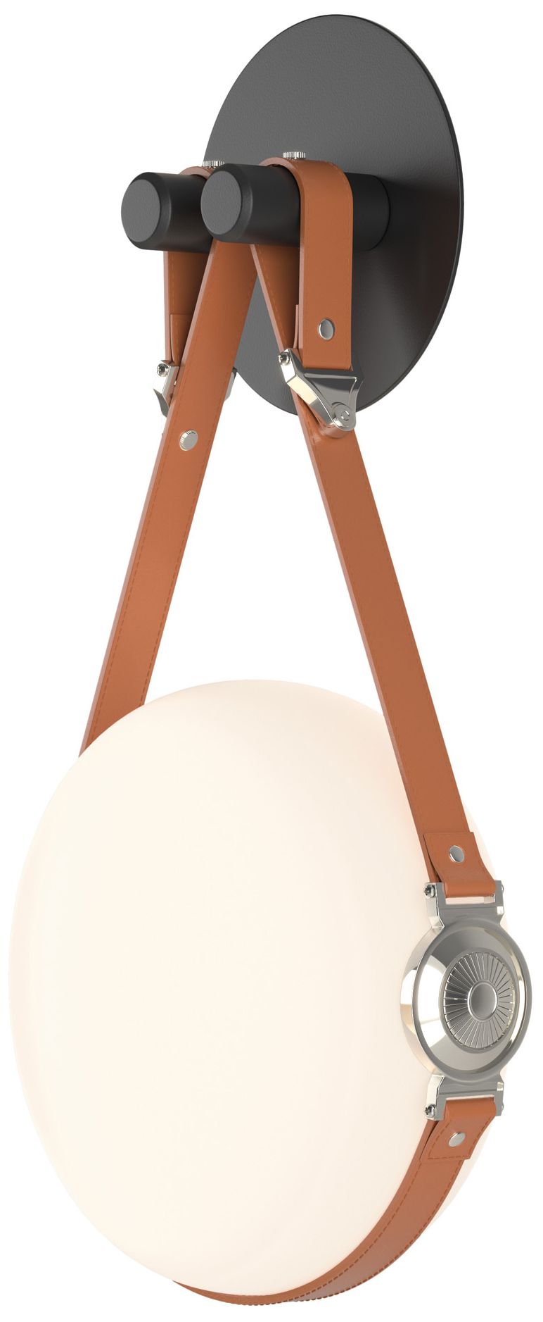 Derby LED Sconce Black Nickel Chestnut Non-Branded Plate Opal Made to Order