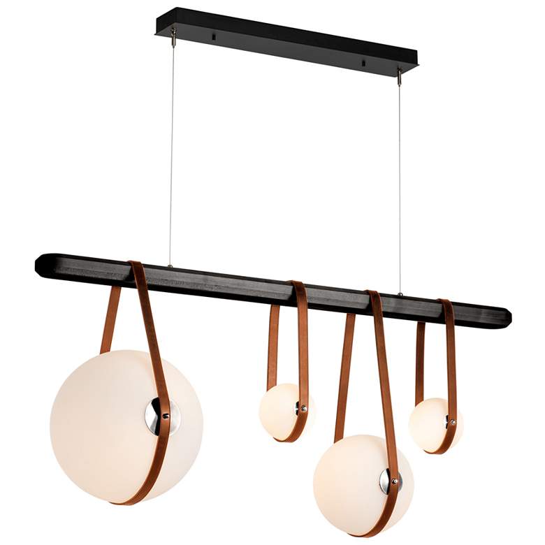 Image 1 Derby Linear 4-Light LED Pendant - Nickel - Brown - Black - Opal - Standard