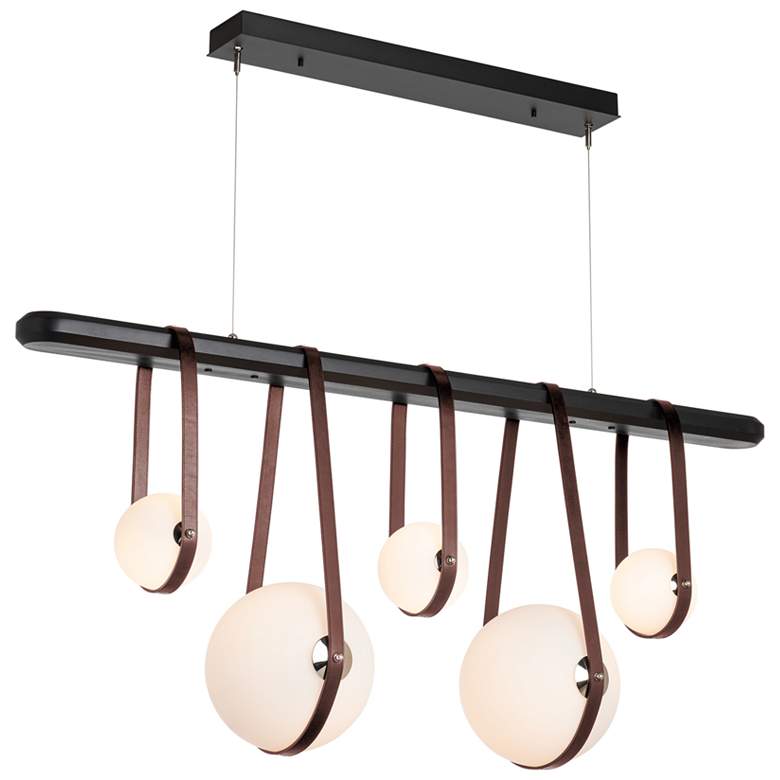 Image 1 Derby Linear 5-Light LED Pendant - Nickel - Brown - Black - Opal - Standard