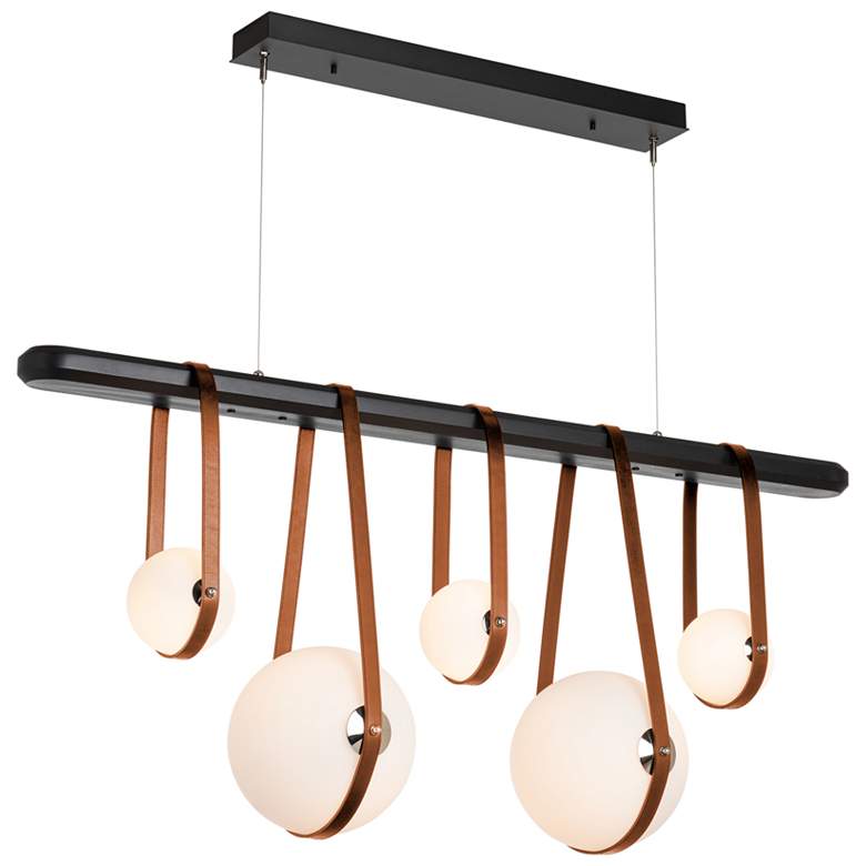 Image 1 Derby Linear 5-Light LED Pendant - Nickel - Brown - Black - Opal - Standard