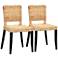 Dermot Natural Brown Rattan Dining Chairs Set of 2