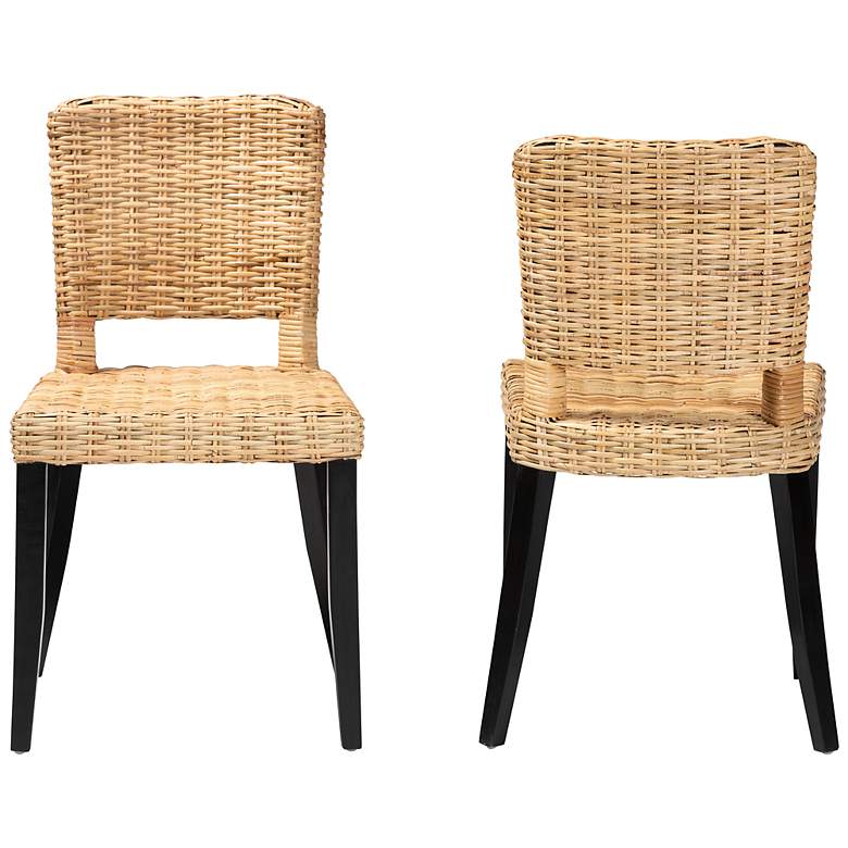 Image 6 Dermot Natural Brown Rattan Dining Chairs Set of 2 more views